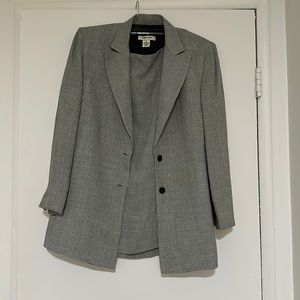 Black and white Skirt suit set with mini houndstooth print
